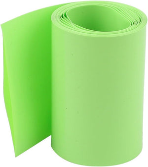 10M 64mm Width PVC Heat Shrink Wrap Yellow Green for AA Battery Pack