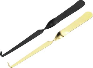 2 Pcs Kerzenwachsabtaster, Edelstahl-Kerzenwachsabtaster, Flammdipper Löscher Zubehör, Drehgestalt für das Löschen von Flammen, Wohnkultur Geschenke, Schwarz/Gold