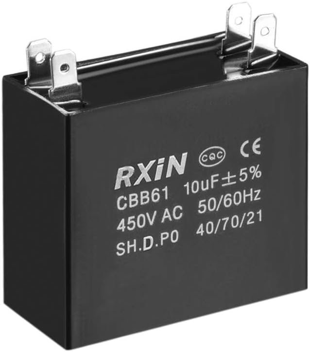 Ceiling Fan Capacitor CBB61 10uF 450V AC Double Insert Metalized Polypropylene Film Capacitors 47x25x42.5mm for Water Pump Motor Generator