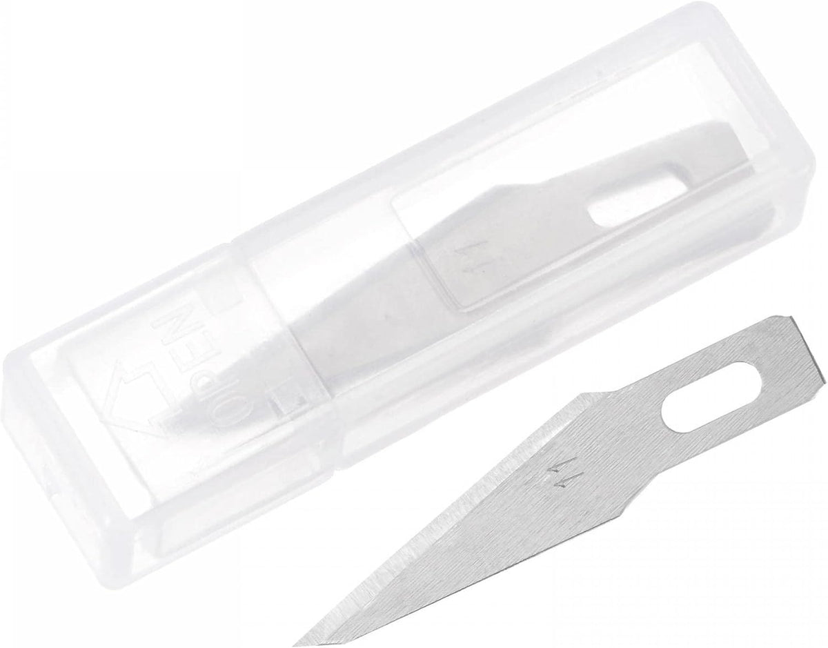 LinkMejor 10Pcs 38x24mm Craft Knife Blades, High Speed Steel Hobby Blades Replacement Set Art Blades Carving Tool with Storage Case