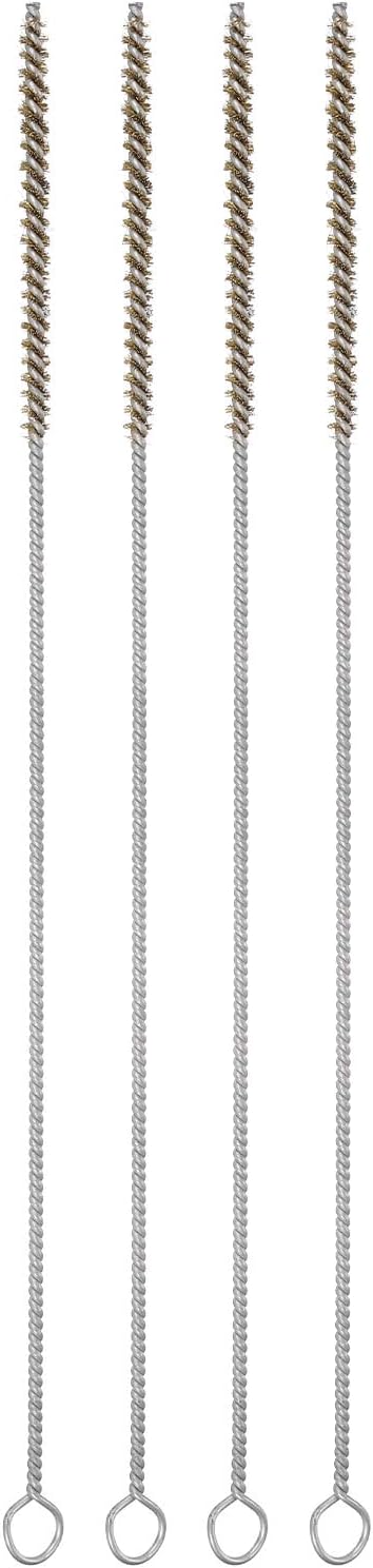 Pipe Cleaner Brush 6 mm Wire Pipe Cleaner Bore Brush Cleaning Stainless Steel Handle for Tubes Brass 4 Pcs