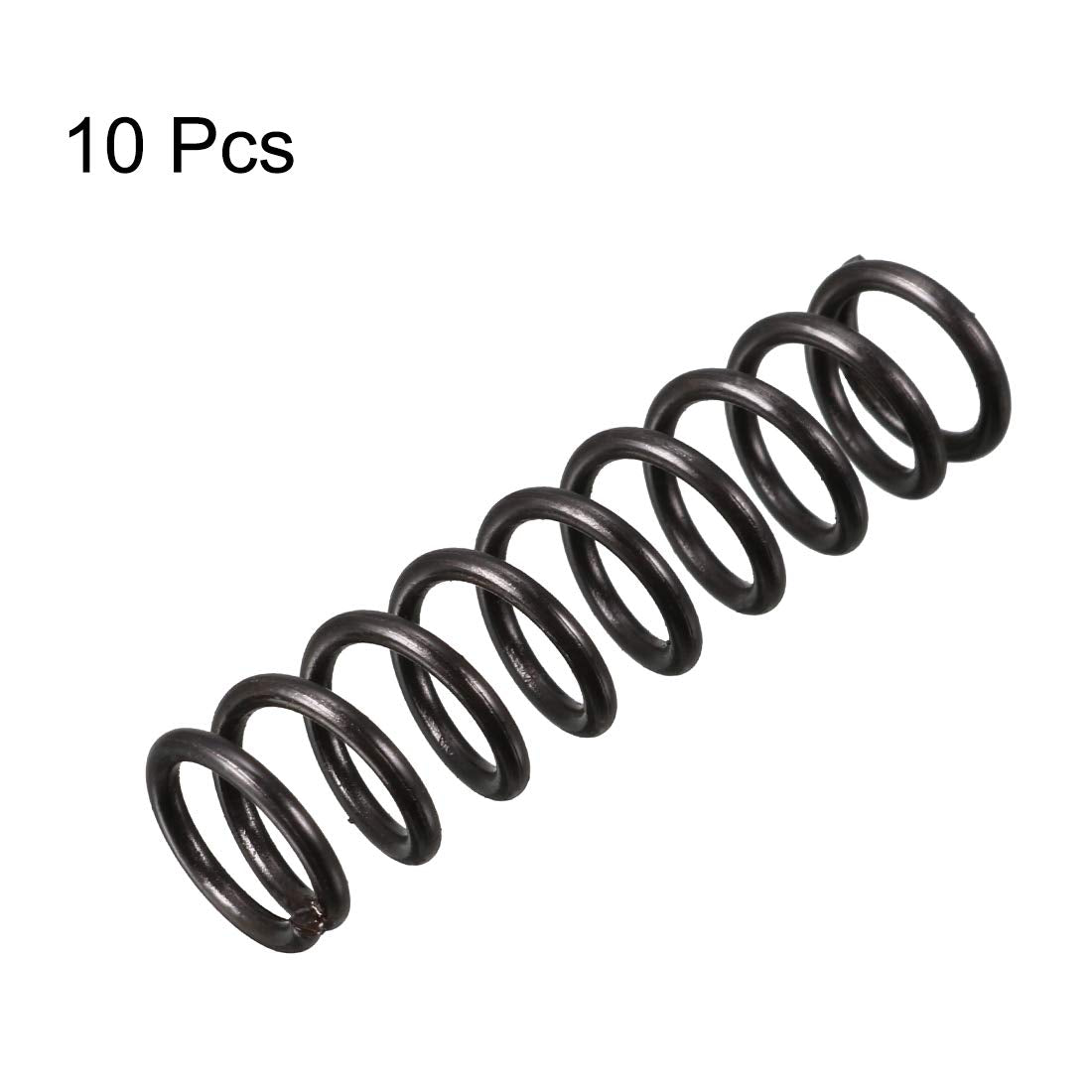 Kompressionsbøjle - 1.2mm tråddiameter, 9mm OD, 35mm fri længde stålbøjle, sort, 10 stk