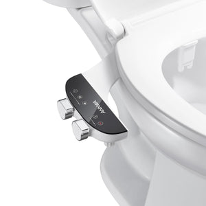 LinkMejor Bidet Attachment for Toilet Seat Non-Electric Bidet Hot and Cold Water Bidet Attachment Toilet Adjustable Water Temperature Posterior/Feminine Wash Dual Retractable Nozzle(AM-US-TT18N)