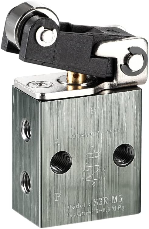 2 Position 3 Way M5 Manual Hand Pull Pneumatic Solenoid Mechanical Valve,S3R-M5