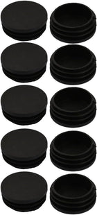 10pcs 47mm Diameter Tube Insert Chair Leg Cap Round Black Plastic Tubing Plug