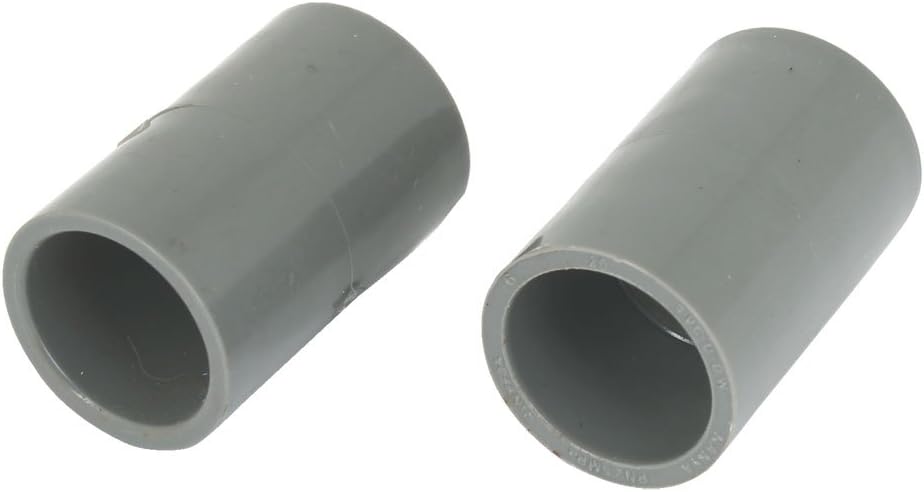 2pcs Gray 20mm 0.79" Inner Diameter PVC Drainage Straight Pipe Connectors