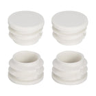 1"(25mm) Round Plastic Plug, 4 Pcs White Pipe Tubing End Cap Plastic Plug Cap Insert Glide Insert for Metal Tubing Fence Table Chairs Furniture