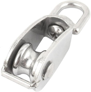15mm Stainless Steel Single Sheave Swivel Wire Rope Pulley 0.035 Ton
