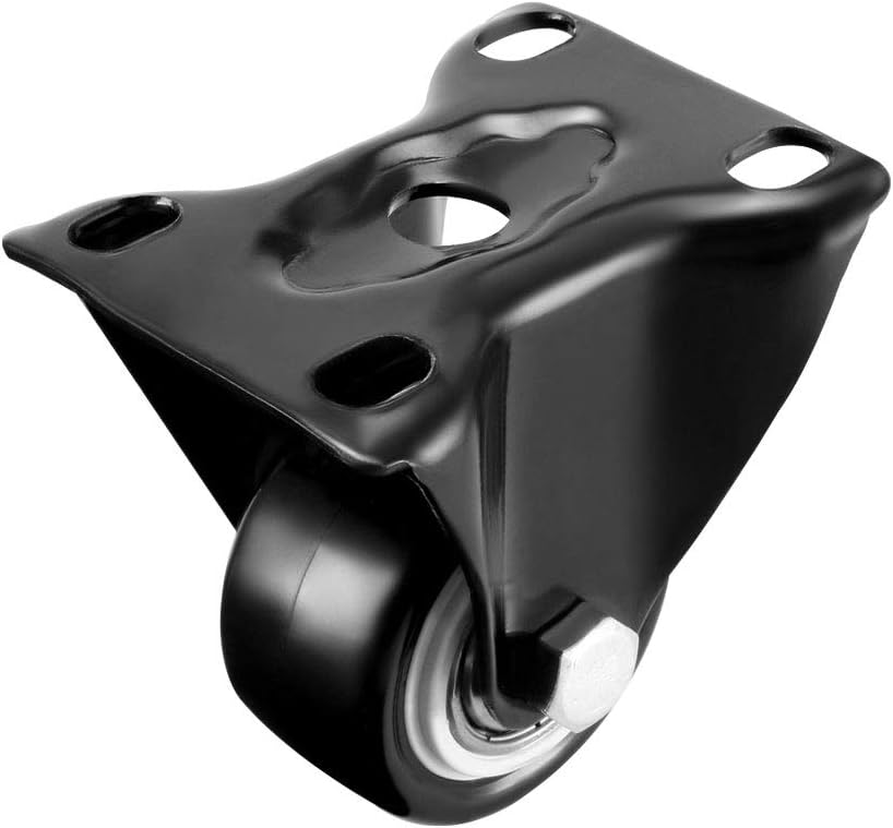 Caster Wheels 1.5" Polyurethane with Top Plate 110LBS Capacity for Furniture Carts Workbench, Black, Pack of 4