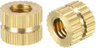 Knurled Insert Nuts - 50Pcs M4 x 5mm Length x 6mm OD Female Thread Brass Threaded Insert Embedment Nut for 3D Printer