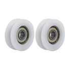 30mmx6mmx10mm Nylon U Groove Bearing Pulley Sliding Converyor Wheel White 2pcs