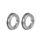 F6805ZZ Flange Ball Bearing 25x37x7mm Shielded Chrome Bearings 2pcs