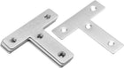Flat T Shape Repair Mending Plate, 60mmx60mm, Stainless Steel Joining Bracket Support Brace, Pack of 5