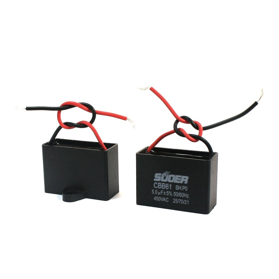a14063000ux0415 AC 450V 5uF 5% 2 Wired Electric Fan Motor Run Capacitor CBB61 2 Piece, 1.26" Width, 1.54" Length