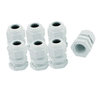 PG11 Waterproof Cable Gland Fixing Connector Joints Fastener 7 Pcs White