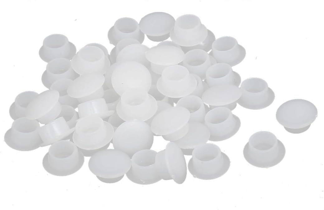 10mm Dia Plastic Round Flush Mounted Tube Insert Hole Covers White 50pcs