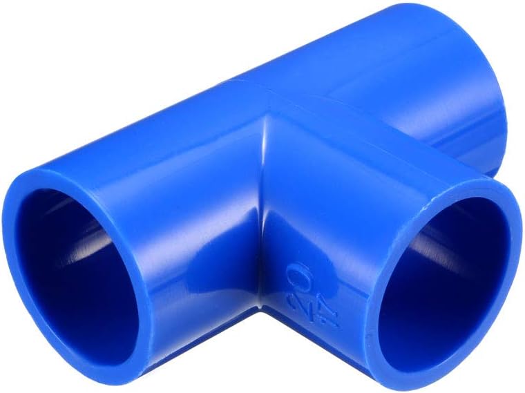 20mm Slip Tee PVC Pipe Fitting T-Shaped Coupling Connector Blue 10 Pcs