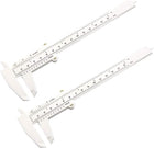 Vernier Caliper 150mm 6 Inch Metric Mini Double Scale Plastic Ruler Measuring Tool for Inside Outside Depth White 2pcs