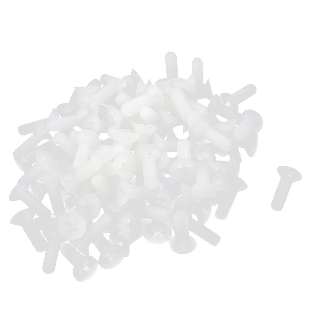 100pcs Nylon Countersunk Flat Head Phillips Drive Screw M4 x 12mm
