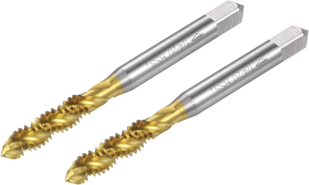 2st Spiral Flute Trådåttor, 6-32 UNC H2 Trådåttor, Titanium-beläggda 6542 Hög hastighetsskärpningsskruvåttor för Maskinistreparation