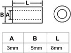 1000pcs 3x5x8mm Nylon Straight Insulating Tube PCB Pillar Standoff Spacer