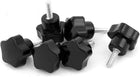 M5 x 15mm Star Head Metal Screw Clamping Knob Grip Handle 6 Pcs Black