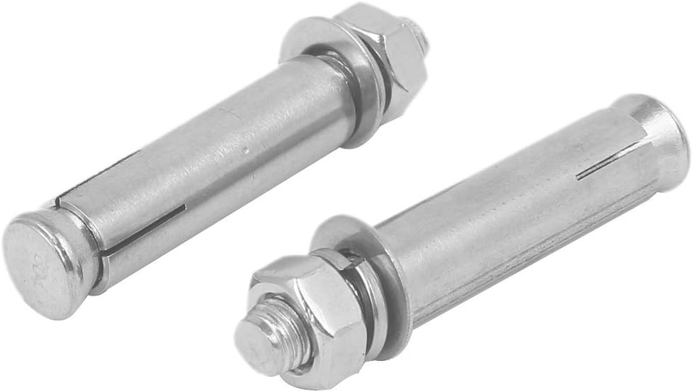M8 x 60mm 304 Stainless Steel Sleeve Anchor Hex Nut Expansion Bolt 2PCS