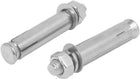 M8 x 60mm 304 Stainless Steel Sleeve Anchor Hex Nut Expansion Bolt 2PCS