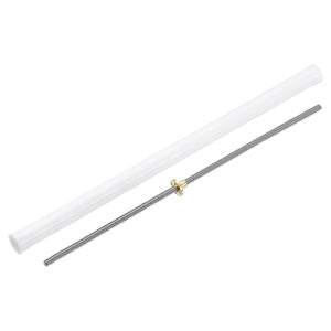 1Pcs 480mm Tr8x2 Lead Screw with Brass Nut (Acme Thread, 2mm Pitch, 1 Starts, 2mm Lead), 304 Stainless Steel Screw Bar Printer Upgrade Parts with Plastic Packaging Tube, Silver