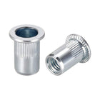 M8 Carbon Steel Rivet Nuts Flat Head Insert White Zinc Plated 10 Pcs