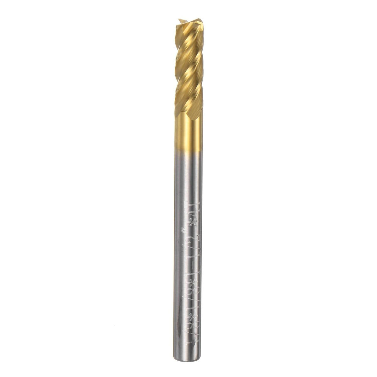 Carbide Square End Mill, 1/8" Diameter TiSiN Coated 4 Flutes Milling Bit Cutter, for Hardened Steel Stainless Steel Cast Iron, 1/8" Shank 3/8" Cut Length 1-1/2" Long HRC55