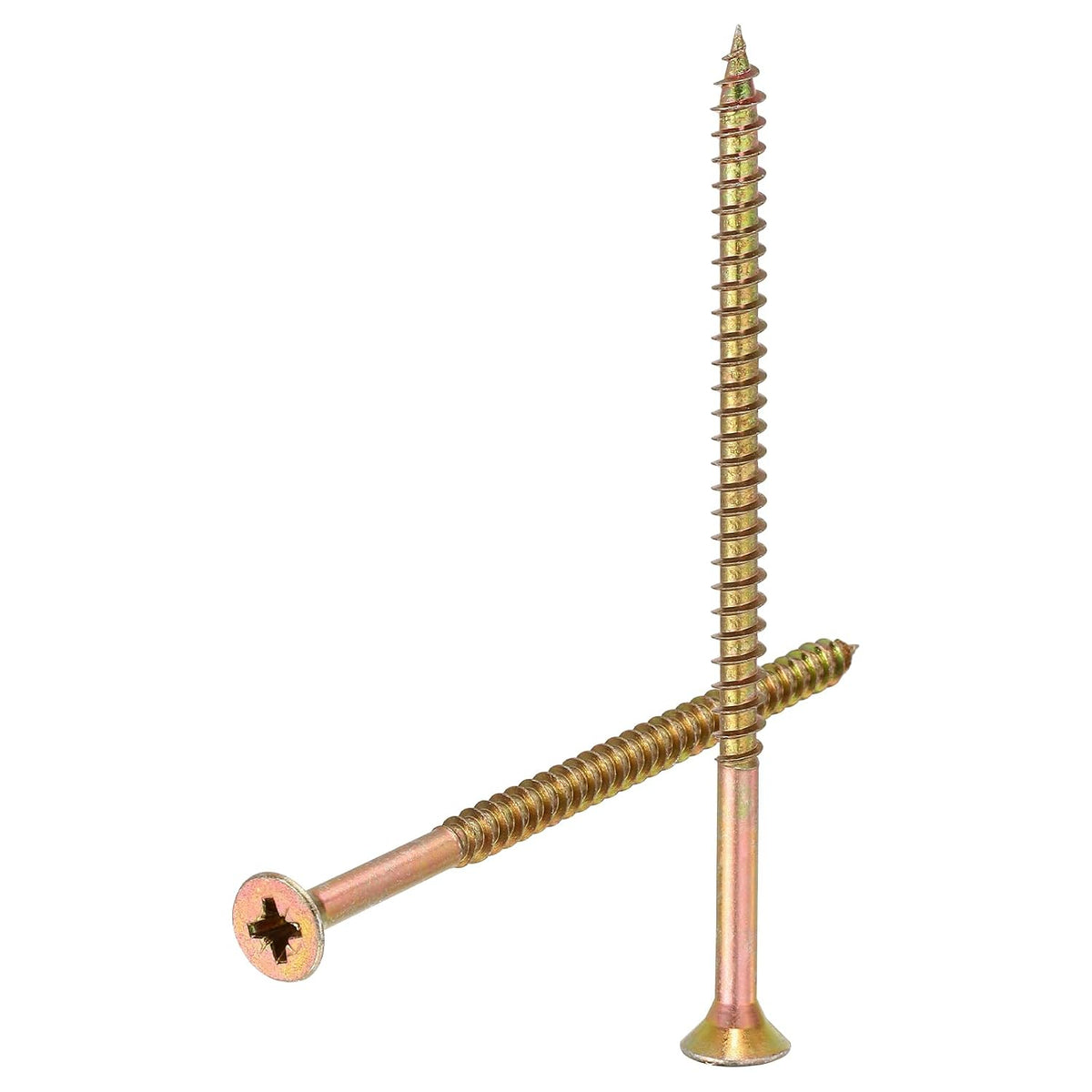 50pcs #10x3-1/2 Phillips Flat Head Sheet Metal Screws, Carbon Steel Cross Drive Self Tapping Wood Screws Chipboard Screw for Sheet Metal, Wood, Color