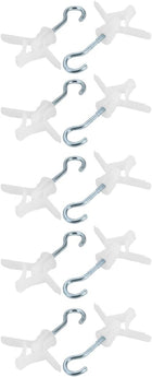 10Pcs 8mm-12mm Grip Range Hollow-Wall Anchor Zinc Plated Eye Screw Hook Assortment