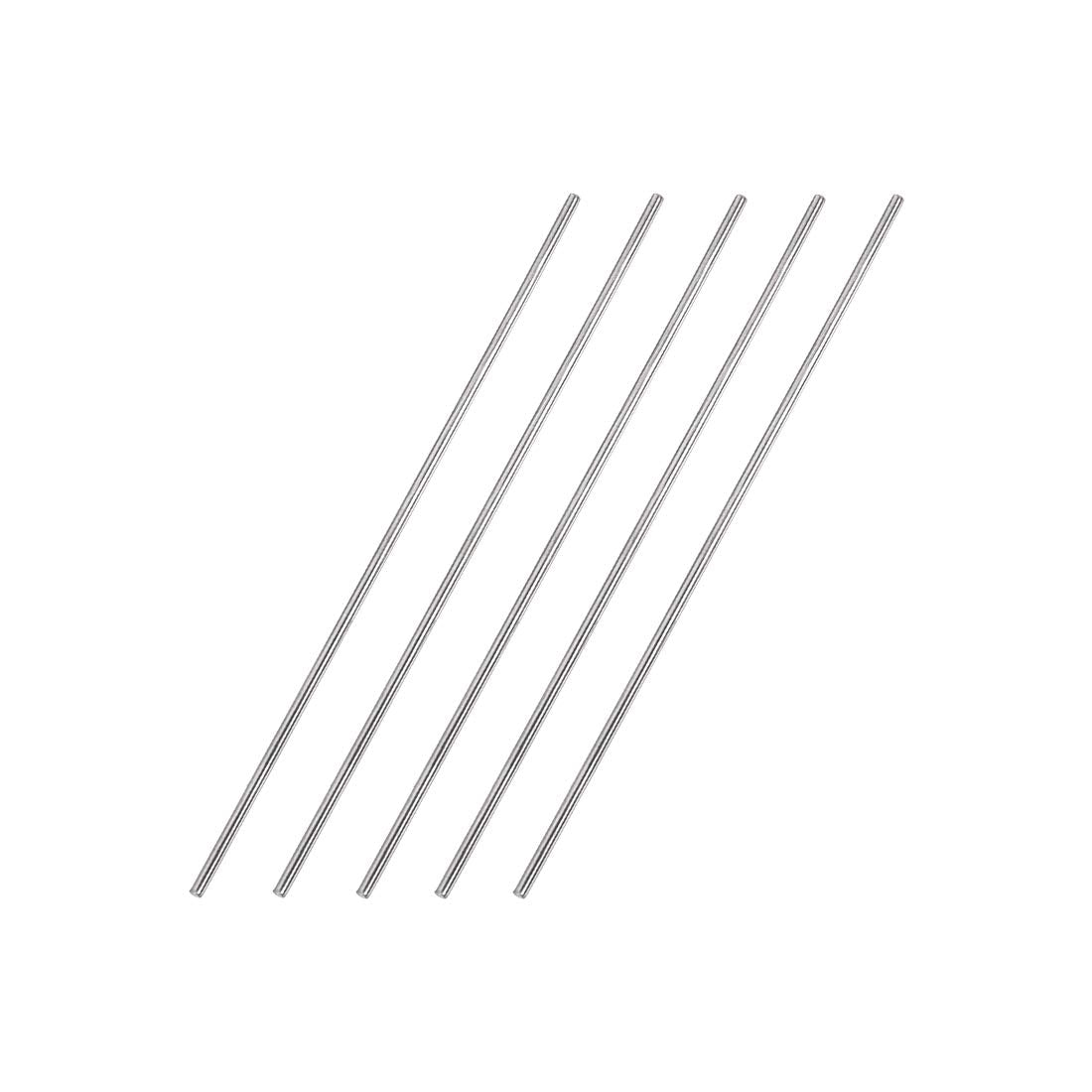 2mm x 150mm 304 Stainless Steel Solid Round Rod for DIY Craft - 5pcs