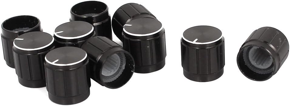 Aluminum Alloy Rotary Potentiometer Knobs Cap 13x16mm 10pcs Black