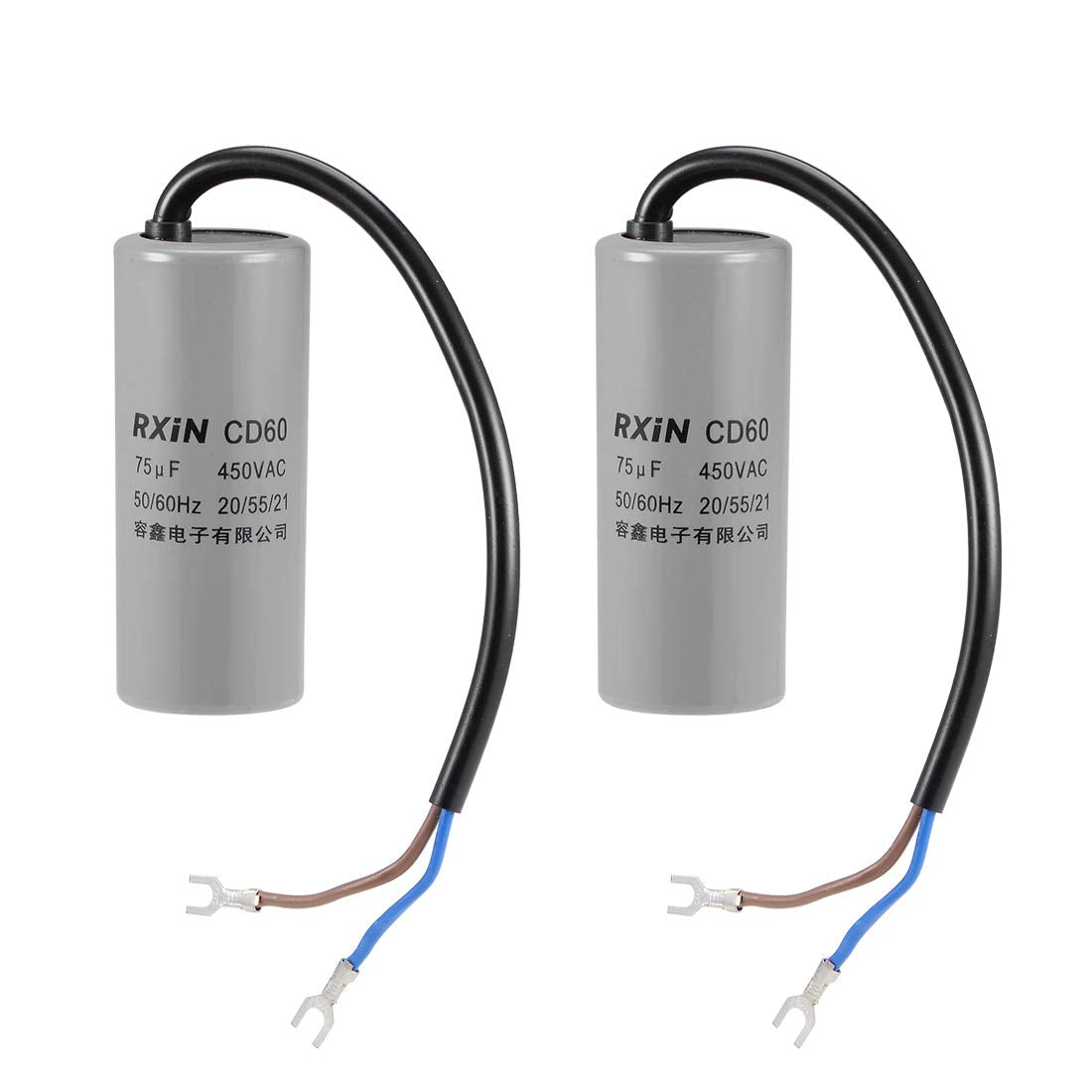 75uf Motor Star Capacitor 75mfd AC 450V for HSingle-Phase 50/60 Hz AC Motor and Fan 2Pcs