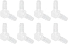 3/16" Hose Barb Fitting, 8 Pcs Equal Barbed 90 Degree Elbow L Shaped 2 Way Plastic Splicer Joint Mender Adapter Union Fitting for Air Line Tubing Pipe Household Fuel Gas Liquid