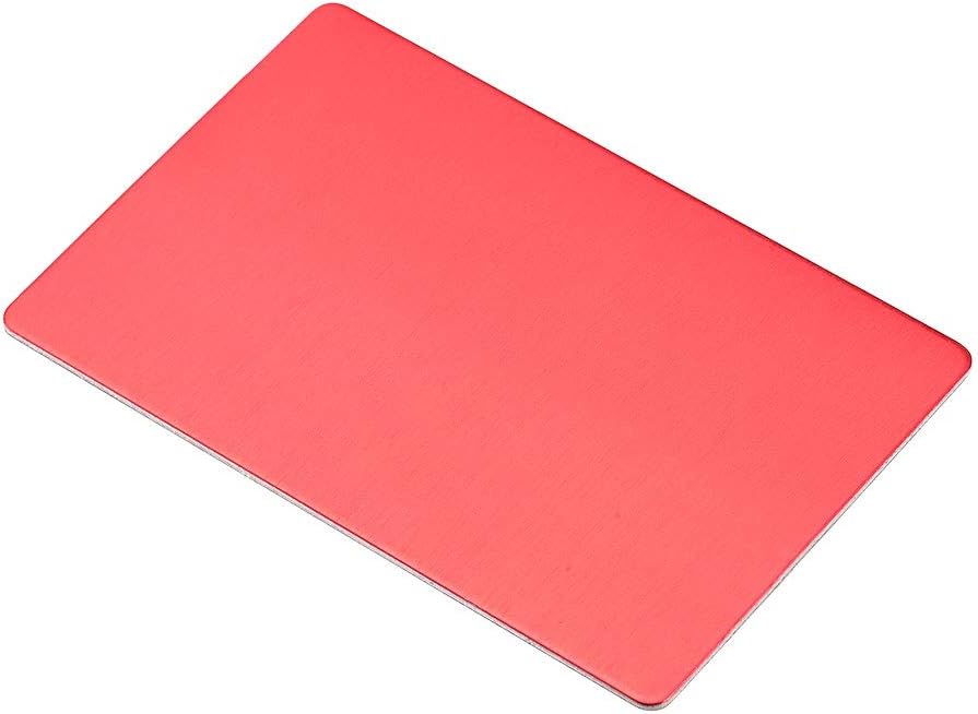 Blank Metal Business Card 100x60x1mm Anodized Aluminum Plate for DIY Laser Printing Red