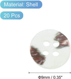 20 Pcs Natural Shell Buttons, 4 Hole Mother of Pearl Buttons 9mm Sewing Buttons Sewing Craft Buttons for Shirt Sewing DIY Crafts Decoration, White