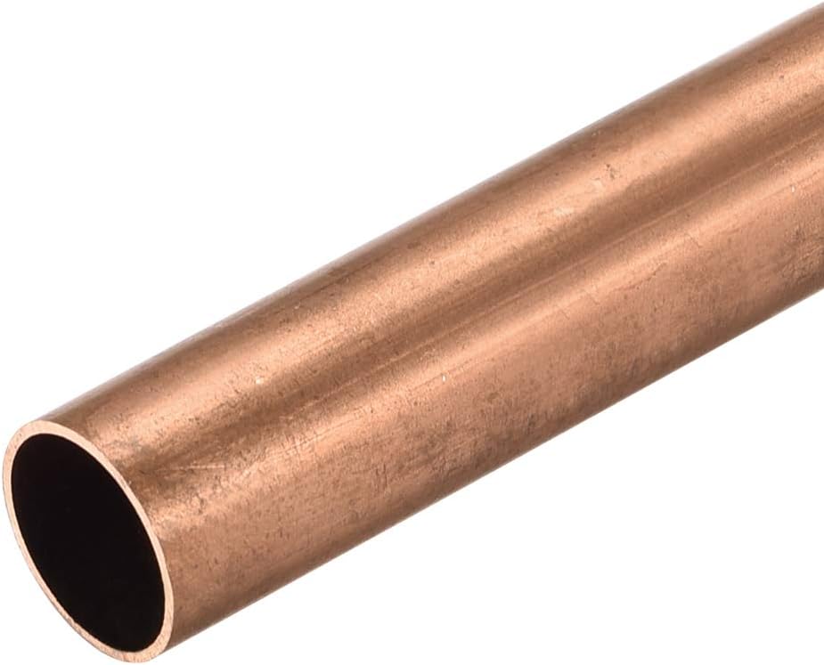 Copper Round Tube, 10mm OD 0.5mm Wall Thickness 300mm Long Straight Pipe Tubing