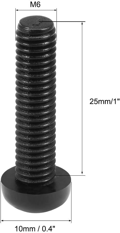 M4x30mm ナイロン フリップスクロスパンヘッドボルト ブラック 50Pcs