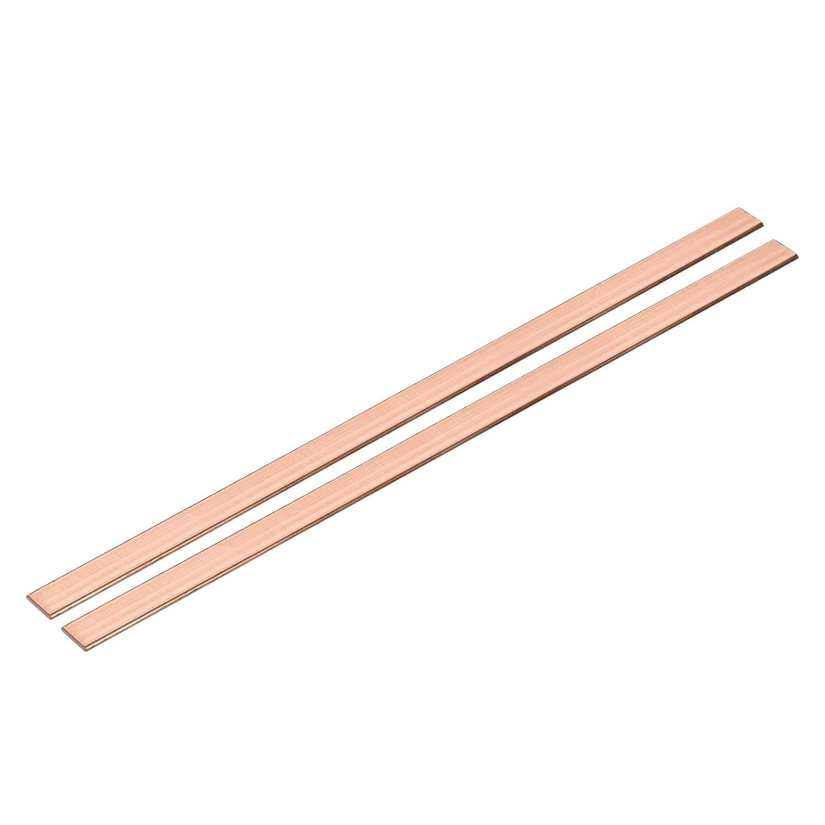 2 Pcs Copper Flat Bar, 0.04" x 5/16" x 13'' C110 Solid Copper Bus Bar Stock Plate Solid Metal Sheets for DIY Crafts, Repairs, Electrical (1mm x 8mm x 330mm)