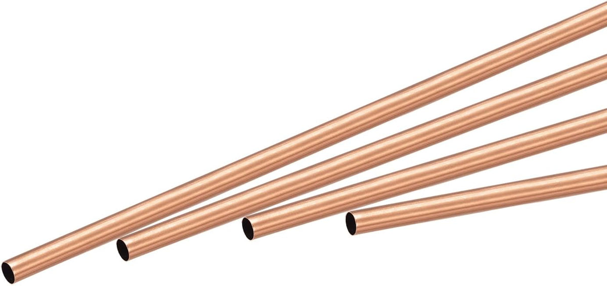 Copper Round Tube 2mm OD 0.25mm Wall Thickness 200mm Length Pipe Tubing 6 Pcs