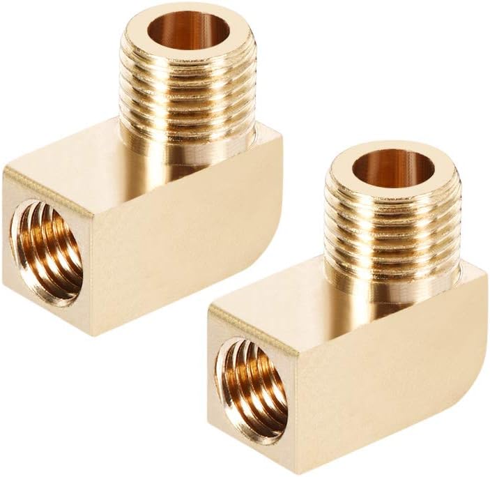 Brass Pipe Fitting 90 Degree Barstock Street Elbow M10 Male X M8 Female Pipe 2pcs