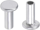 200 Pcs 4mm x 10mm Aluminum Flat Head Semi-Tubular Rivets Silver Tone