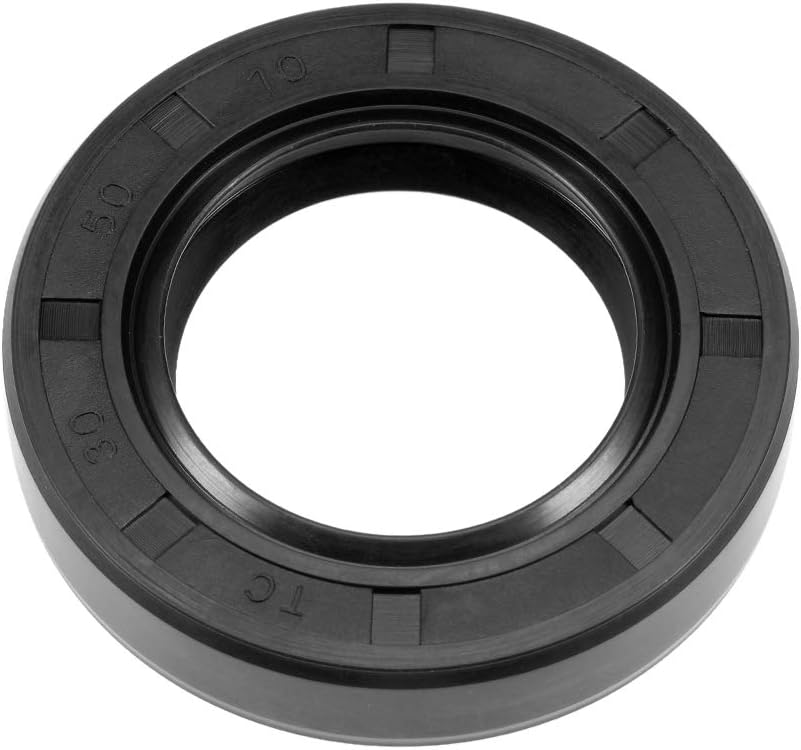 Oil Seal, TC 30mm x 50mm x 10mm Nitrile Rubber Cover Double Lip with Spring for Bearing Shaft, Black Pack of 1