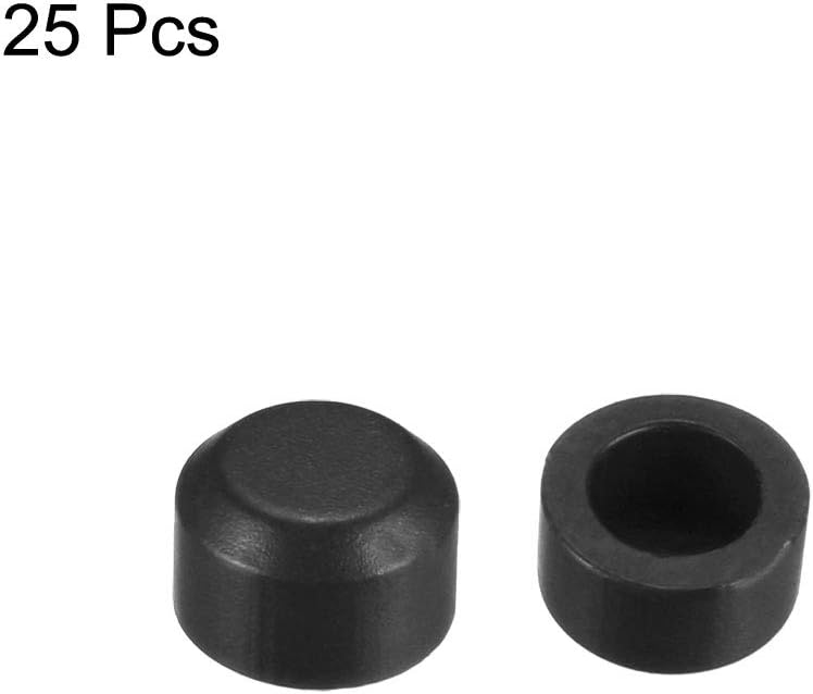 25pcs Tactile Push Button Switch Caps 3mm Hole Dia for 6x6mm Micro Tactile Switch Black