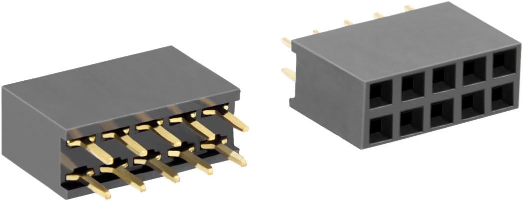 50Pcs 2.54mm Pitch 2x5-Pin Double Row Straight Connector Female Pin Header Strip PCB Board Socket