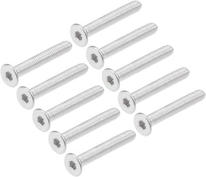 M3x20mm Flat Head Machine Screws Inner Hex Screw 304 Stainless Steel Fasteners Bolts 40Pcs