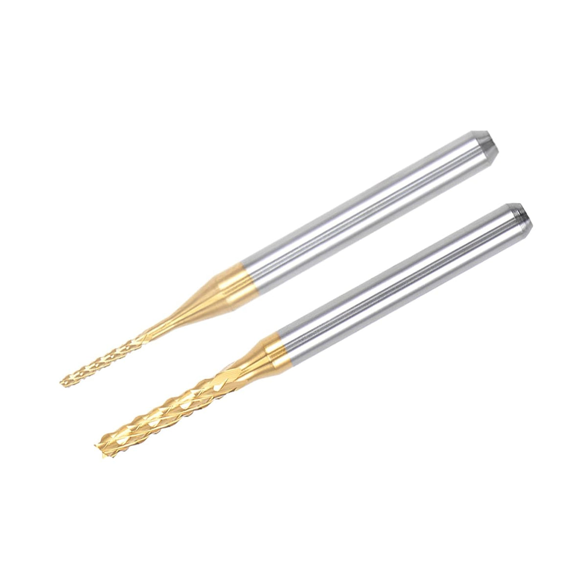 2mm 1mm Titanium Coat Carbide End Mill Engraving Milling Cutter CNC Router Bits for PCB Machine, 1/8" Shank 20pcs
